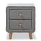 Baxton Studio Jonesy Mid-Century Grey Upholstered 2-Drawer Nightstand 135-7288 - alternate 8